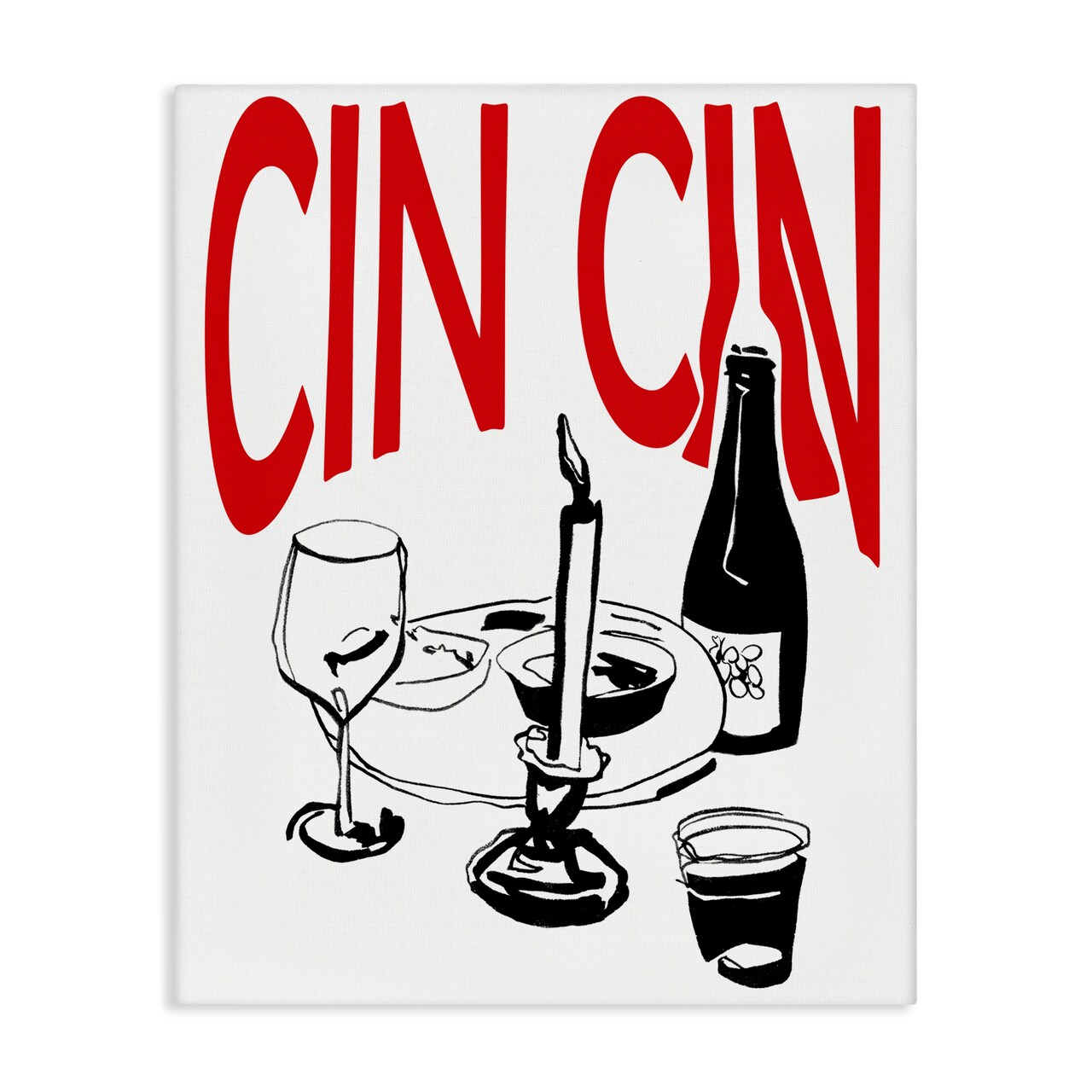 Stupell Industries Cheers Cin Cin Wine Canvas Wall Art Design by Melissa Wang